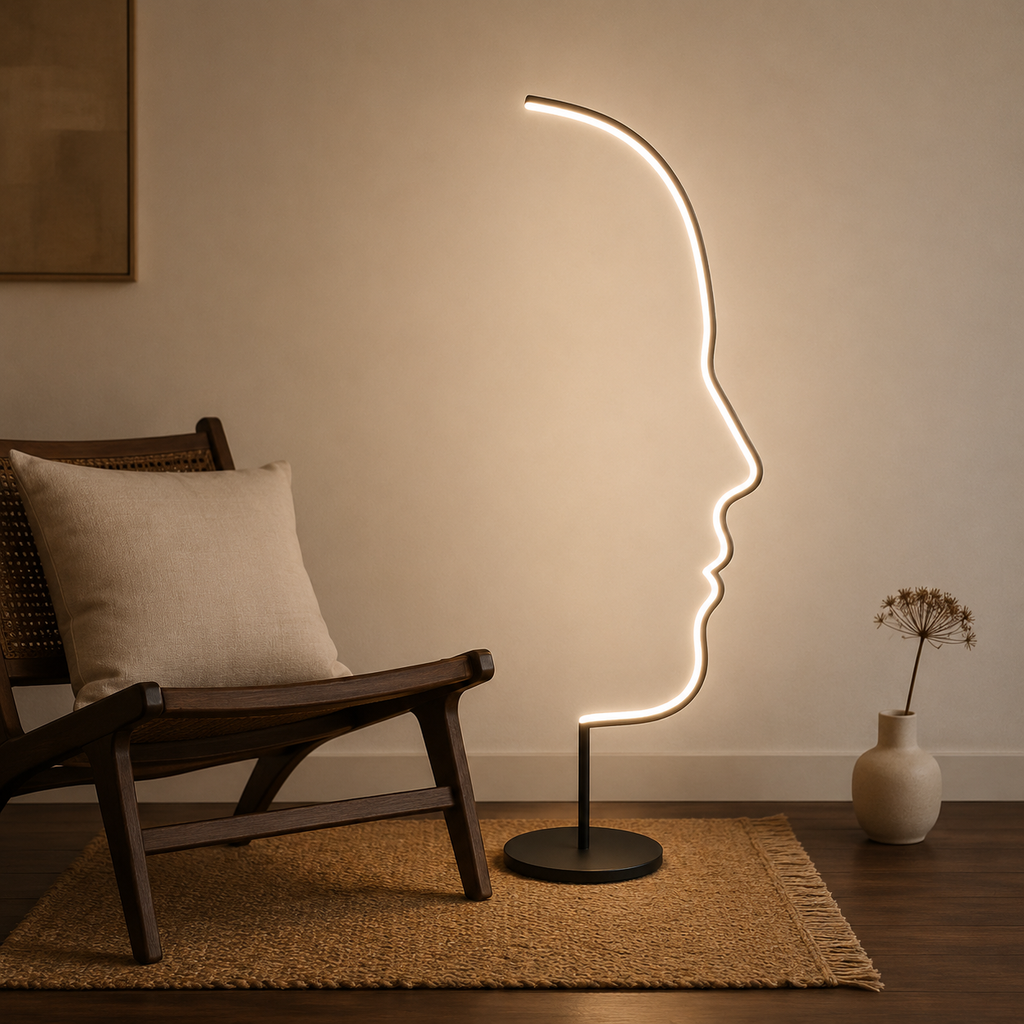 Abstract Face Floor Lamp