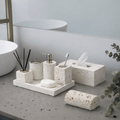 Alabaster Travertine Stone Bathroom Accessory Set Modern Bathroom Decor