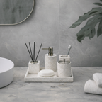 Alabaster Travertine Stone Bathroom Accessory Set Modern Bathroom Decor