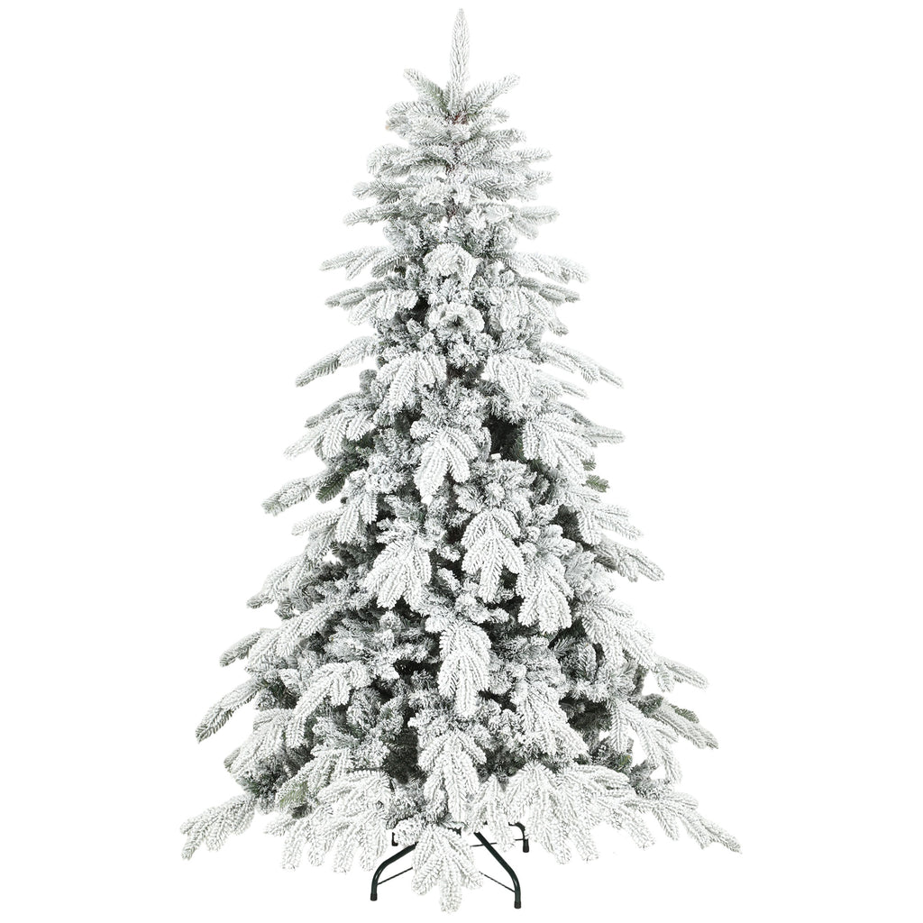 6ft Super Flocked Christmas Tree with Faux Snow Branches