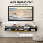 Charcoal Grey Floating TV Cabinet with Cable Management