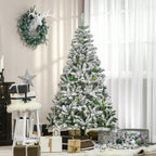 6ft Snow Flocked Artificial Christmas Tree with 750 Branches