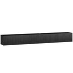 Black Fluted Floating TV Stand with Cable Management
