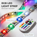 Black Floating Wall-Mounted TV Stand with RGB LED Lights