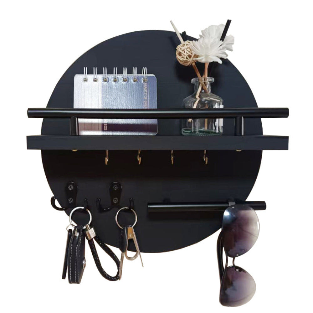 Round Wooden Key Holder Eco-Friendly Wall Organiser