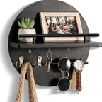 Round Wooden Key Holder Eco-Friendly Wall Organiser