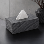 Luxury Marble Tissue Box with Timber Vein Finish