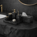 Luxury Marble Tissue Box with Timber Vein Finish