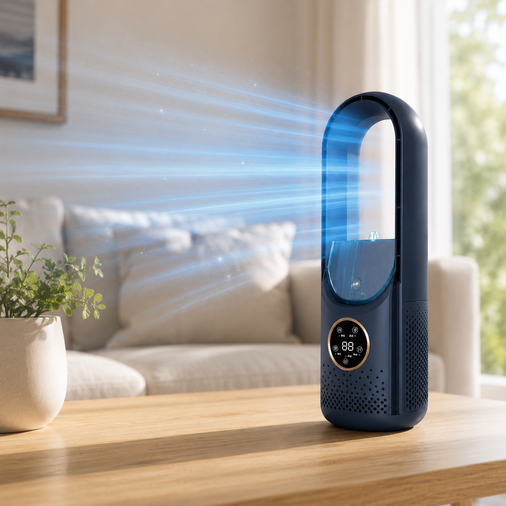 Blade-Free Quiet Portable Air Cooler for Home Cooling