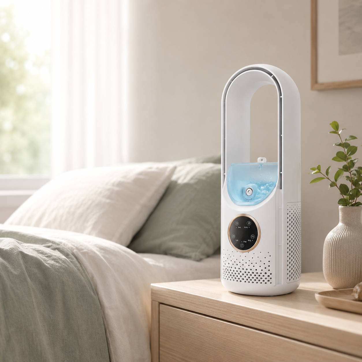 Blade-Free Quiet Portable Air Cooler for Home Cooling