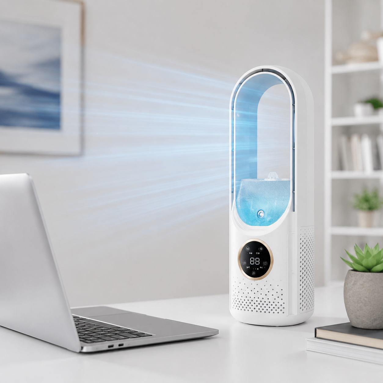 Blade-Free Quiet Portable Air Cooler for Home Cooling