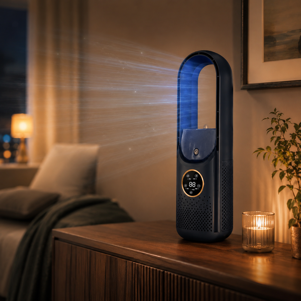 Blade-Free Quiet Portable Air Cooler for Home Cooling