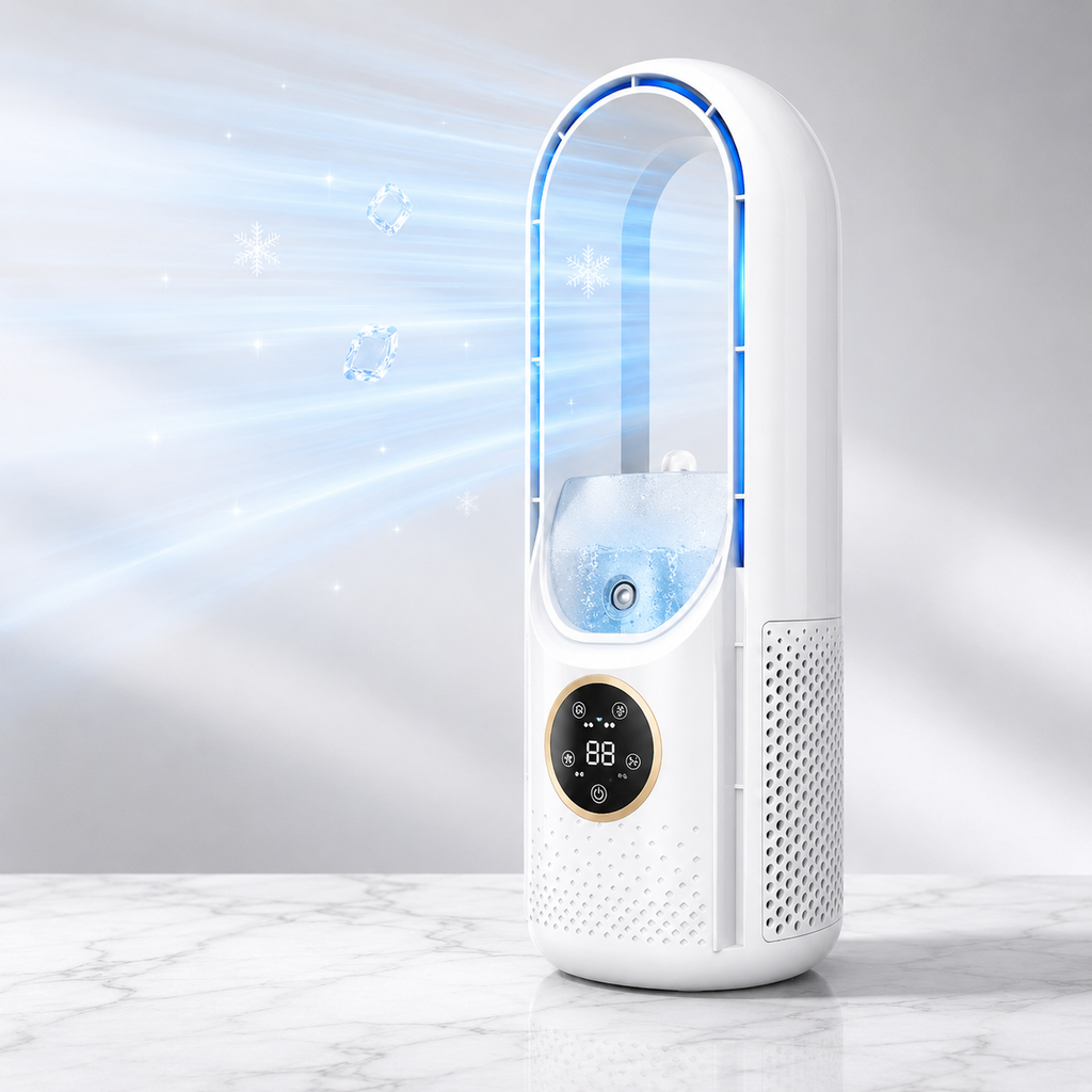 Blade-Free Quiet Portable Air Cooler for Home Cooling