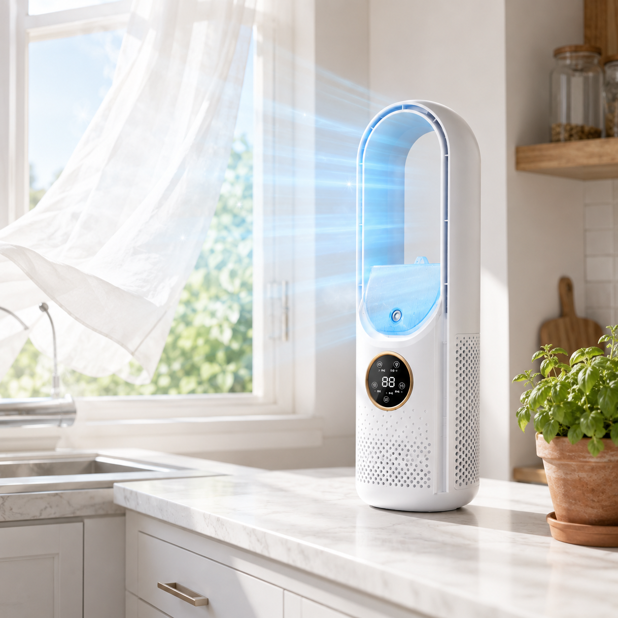 Blade-Free Quiet Portable Air Cooler for Home Cooling