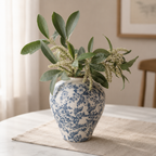 Hand-Painted Blue & White Ceramic Vase