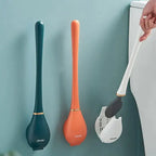Silicone Toilet Brush with Wall-Mount Holder and Hygienic Modern Design