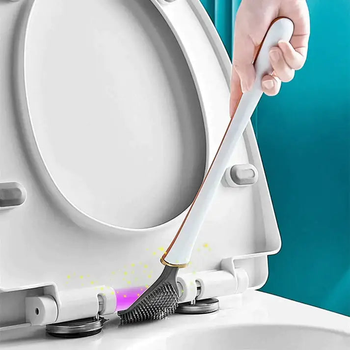 Silicone Toilet Brush with Wall-Mount Holder and Hygienic Modern Design