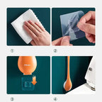 Silicone Toilet Brush with Wall-Mount Holder and Hygienic Modern Design
