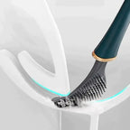 Silicone Toilet Brush with Wall-Mount Holder and Hygienic Modern Design