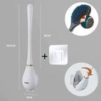 Silicone Toilet Brush with Wall-Mount Holder and Hygienic Modern Design