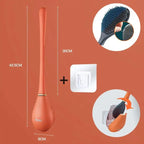 Silicone Toilet Brush with Wall-Mount Holder and Hygienic Modern Design
