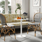 Small Round Bistro Dining Table with Steel Base