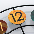 Colourful Retro Metal Wall Clock with Iron Frame
