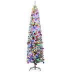 7 Foot Artificial Prelit Christmas Tree with Colourful LED Lights Berries and Pine Cones