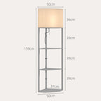 Corner Design Floor Lamp with Shelves and Pull Chain Switch