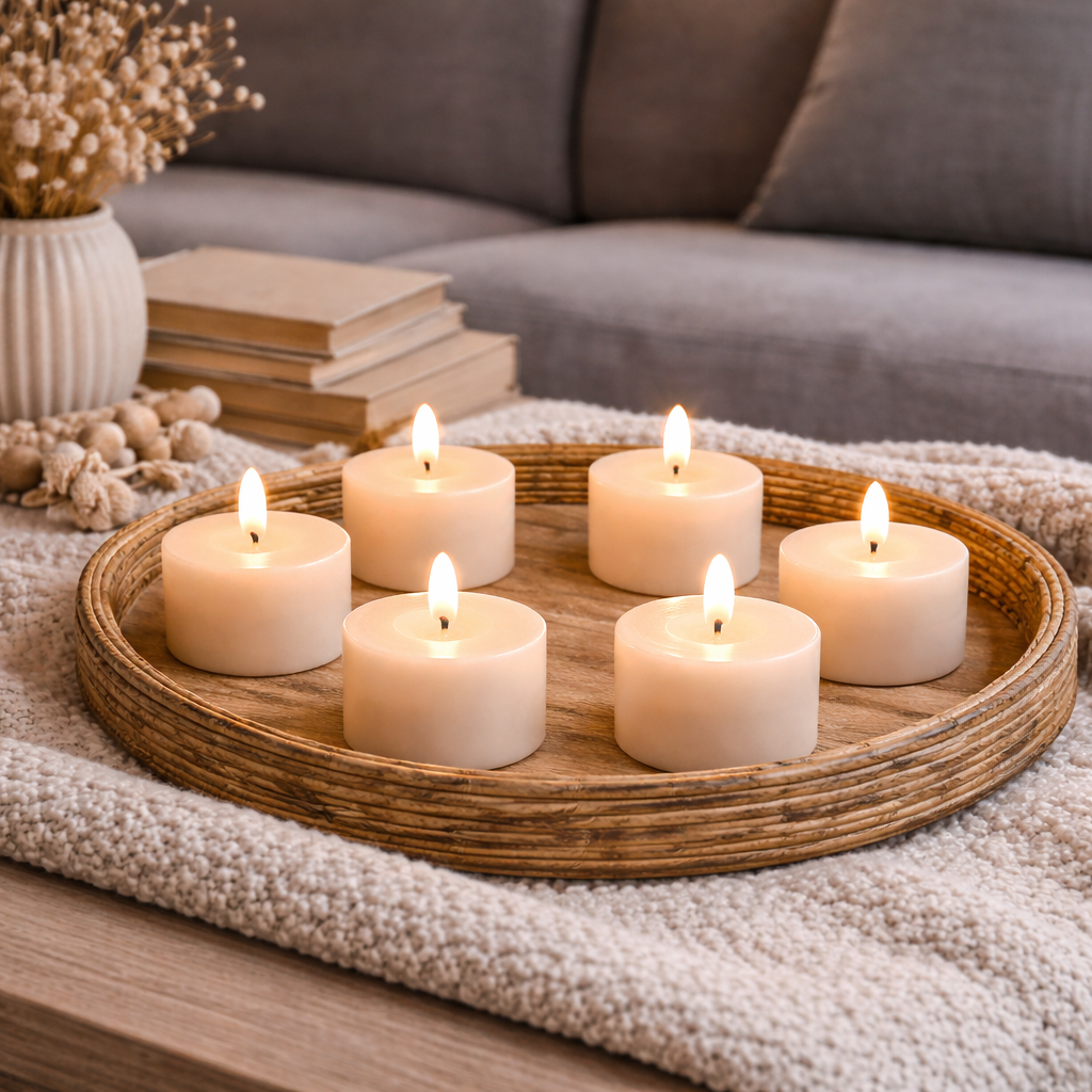 LED Flameless Wax Votive Candle Set with Realistic Glow