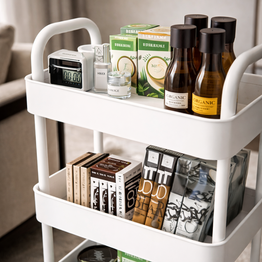 Rolling Storage Cart with Open Tiers – Space-Saving Organiser Modern Home Storage