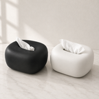 Sculptural Rounded Ceramic Tissue Box Cover in Matte Finish