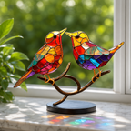 Handmade Coloured Glass Bird Decor