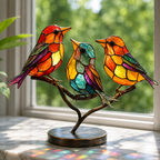 Handmade Coloured Glass Bird Decor