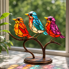Handmade Coloured Glass Bird Decor