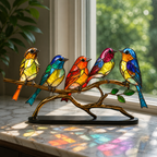 Handmade Coloured Glass Bird Decor