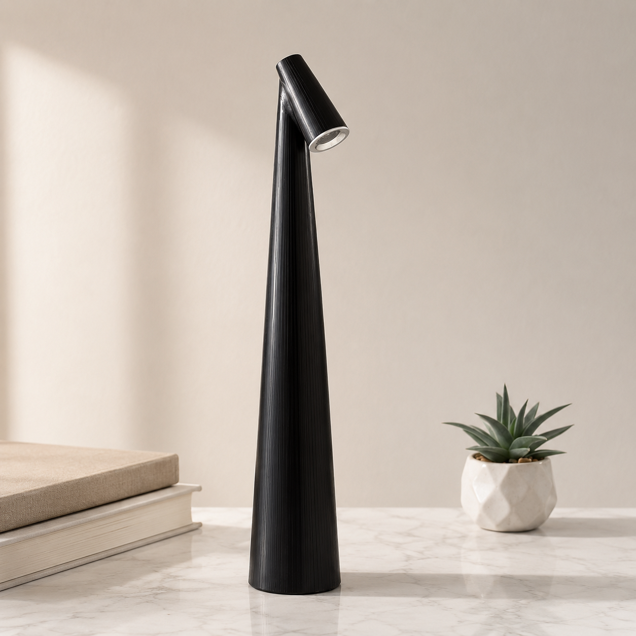 Cordless Aluminium LED Table Lamp Warm Ambient Lighting