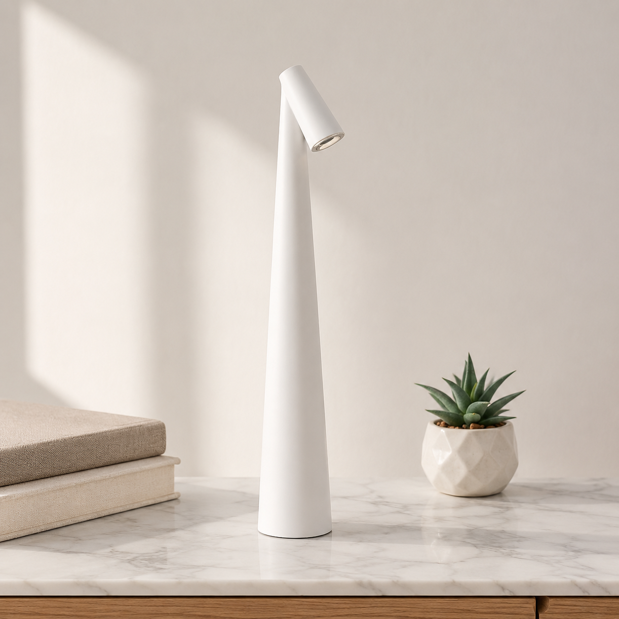 Cordless Aluminium LED Table Lamp Warm Ambient Lighting