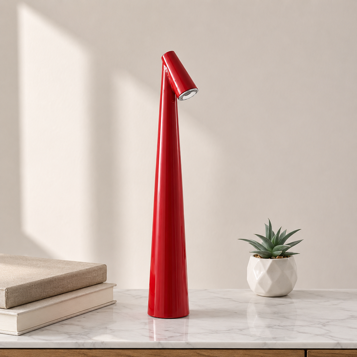 Cordless Aluminium LED Table Lamp Warm Ambient Lighting