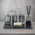 Moonlit Crystal Bathroom Accessory Set in Dark Grey Finish Modern Bathroom Decor