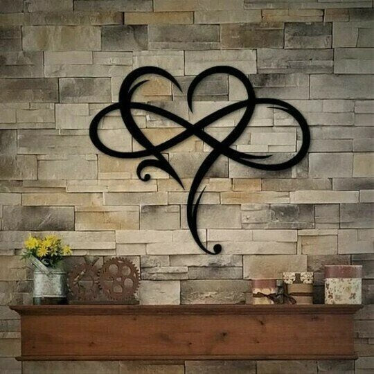 Infinity Heart Metal Wall Art