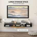 Charcoal Grey Floating TV Cabinet with Cable Management