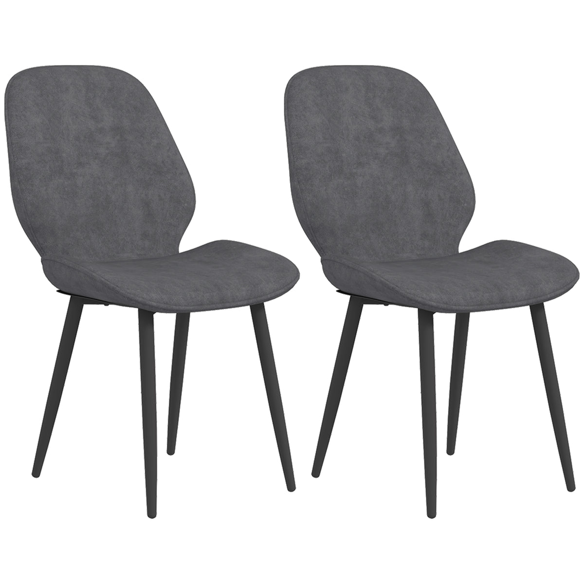 Velvet Dining Chairs Set of 2 with Steel Legs