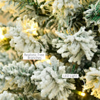 6ft Pre-Lit Snow Flocked Christmas Tree with Warm White LED Lights
