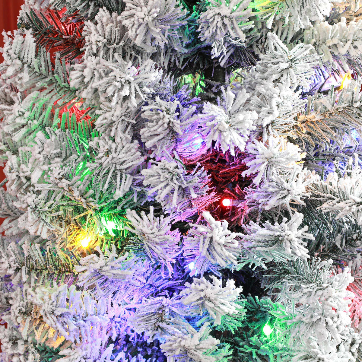 7 Foot Artificial Prelit Christmas Tree with Colourful LED Lights Berries and Pine Cones