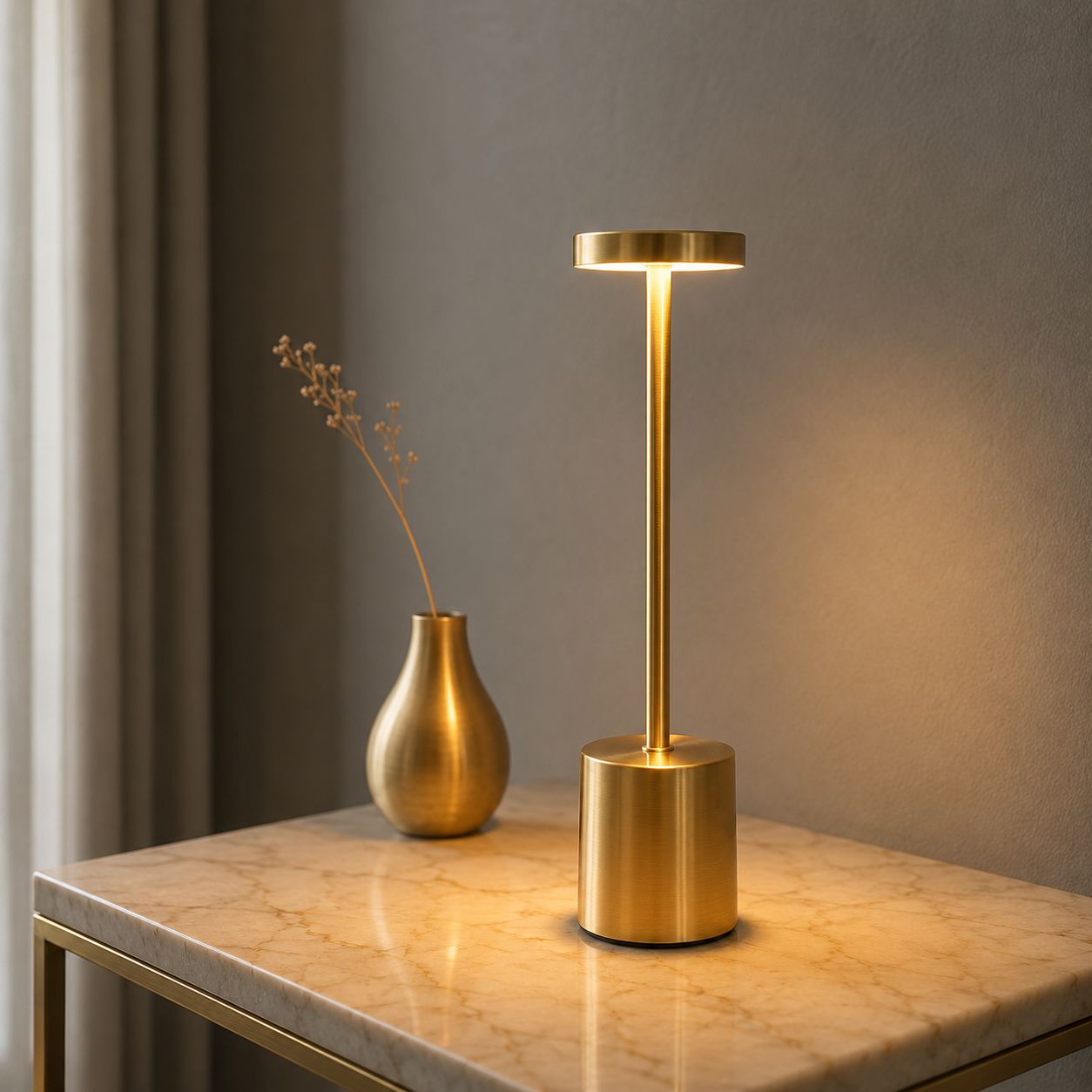 Wireless LED Desk Lamp with Touch Sensor Warm Ambient Lighting