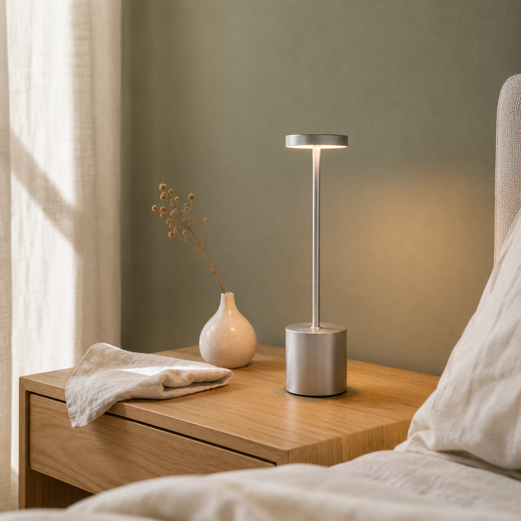 Wireless LED Desk Lamp with Touch Sensor Warm Ambient Lighting
