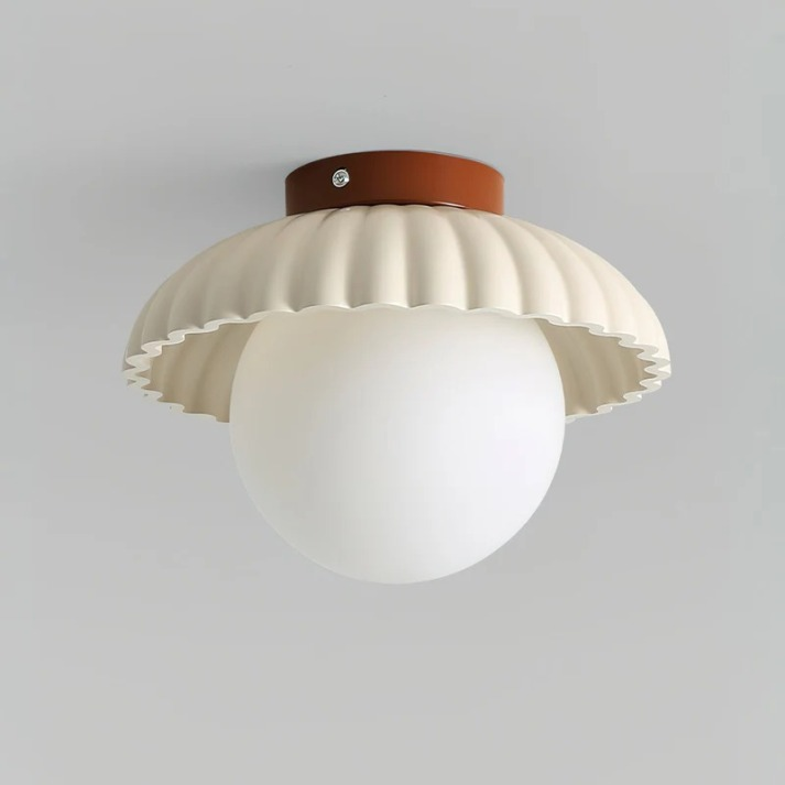 Iron and Glass Hallway Ceiling Light, Flush Mount