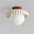 Iron and Glass Hallway Ceiling Light, Flush Mount