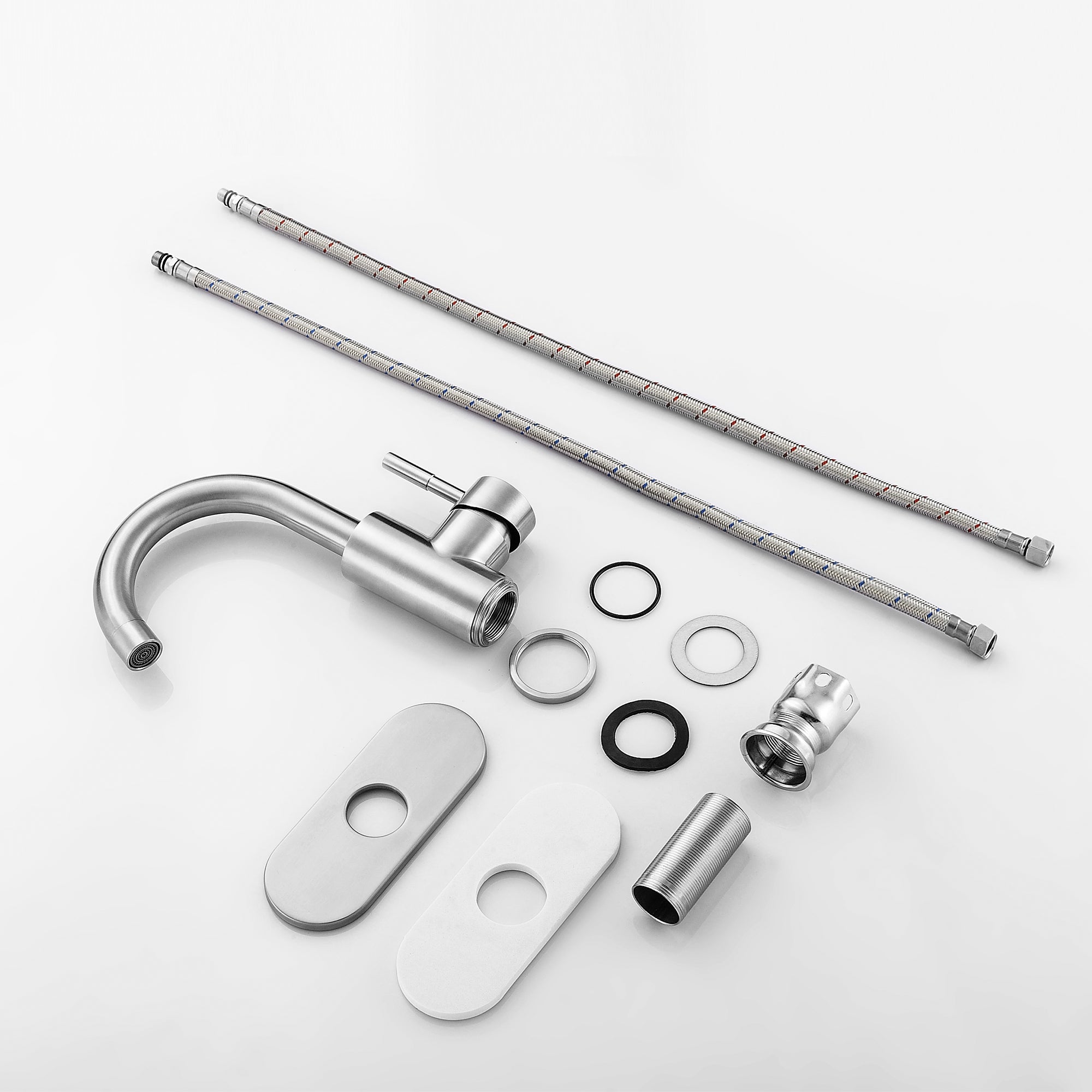 Brushed Nickel Single Handle Bathroom Sink Faucet Modern Bathroom Decor
